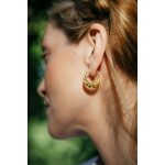 Lunar earrings blue gold